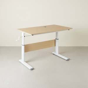 Lucas 120cm Manual Standing Desk - Maple + White