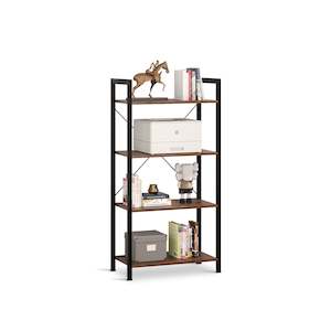Poroti 4 Tier Bookshelf Storage Shelf - Rustic Brown