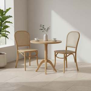 Christopher Beech Wood and Rattan Dining Chair – Set of 2 – Natural