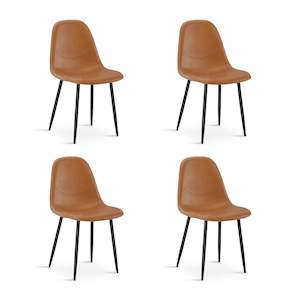 Matthew PU Leather Dining Chair - Set of 4 - Orange
