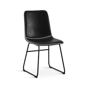 Dining Chairs: Grayson PU Leather Dining Chair - Set of 2 - Black