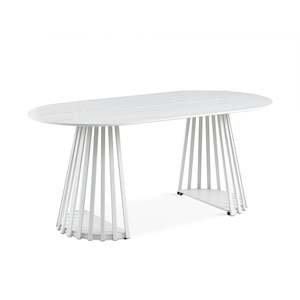 Dining Tables: Kieran Oval Dining Table 180 x 90cm - White