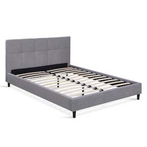 Nora Double Bed Frame - Light Grey