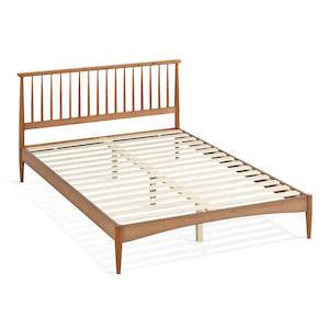 Double Beds: Tolmount Double Wooden Bed Frame - Walnut