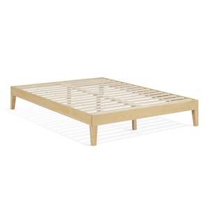 Double Beds: Creise Double Wooden Bed Frame - Light Oak