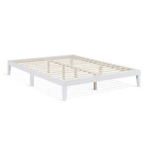 Queen Beds: Conival Queen Wooden Bed Frame - White
