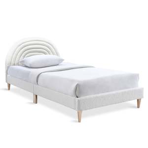 King Single Beds: Lydia King Single Bed Frame - Cream
