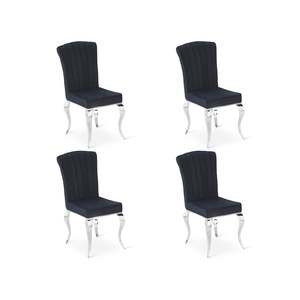 On Sale: Alba Velvet Dining Chairs - Set of 4 - Charcoal
