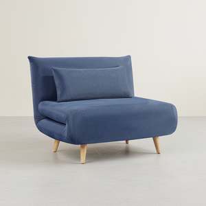 Instock: Hastings 1 Seater Fold-Out Sofa Bed - Navy Blue