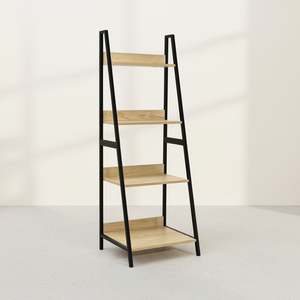 Instock: Trestle 4 Tier Ladder Storage Shelf - Oak