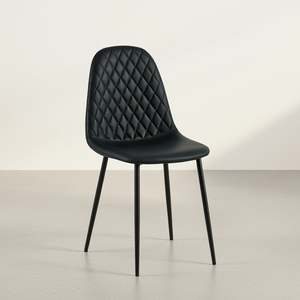 Dining Chairs: Varo PU Dining Chair - Set of 4 - Black