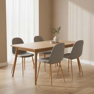 Dining Chairs: Arlo Linen Dining Chair - Set of 4 - Light Grey