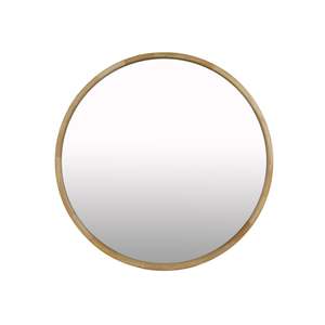 Echo Round Wooden Framed Wall Mirror 95cm - Light Wood