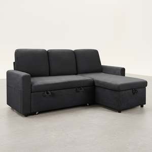 Amy 3 Seater Sofa Bed with Storage - Dark Grey