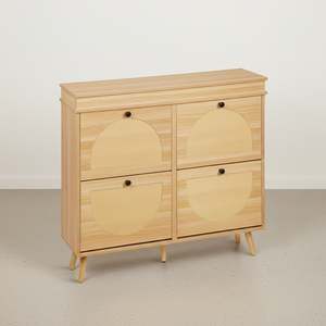 Products: Solma 4 Drawer Shoe Cabinet Storage Rack - White Elm