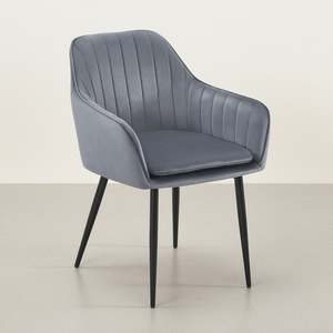 Adelaide Velvet Dining Chairs - Set of 2 - Dark Grey