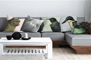 Native Bird Cushion Covers - Soft Colours