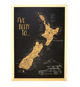 Ceramic Wall Art: NZ Map Corkboard with Pins