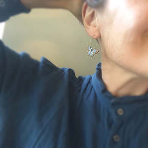 Blue Butterfly Earrings by Natty