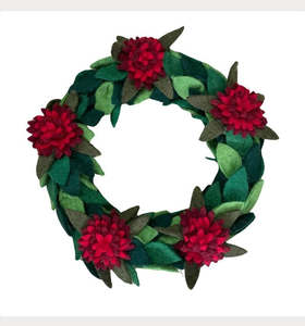 Christmas: Felt Pohutukawa Wreath