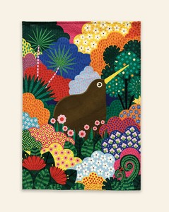 Fantail and Kiwi Garden Paradise Design Tea Towels