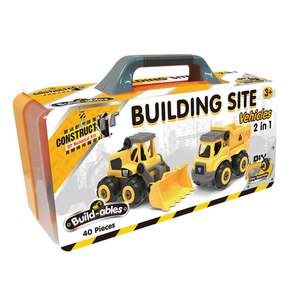 Building Site Vehicles - build a bulldozer & a dump truck