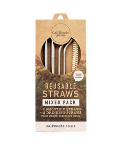 Reusable Straws Mixed Pack Caliwoods The Gift Hunter Gift NZ