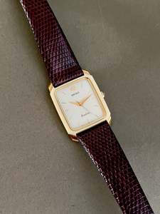 Seiko Two Tone Tank Ceramic Case Woman's Watch