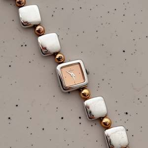 Birth Year Watches 1986: Seiko Square Casual Watch with Cute Two Tone Bracelet