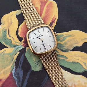 Omega Geneve Ladies’ Watch with Gold Mesh Bracelet