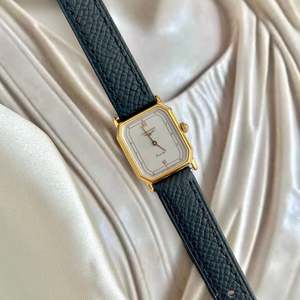 Birth Year Watches 1987: Longines Gold Tone Rectangular Women's Watch with a Smoke Silver Dial