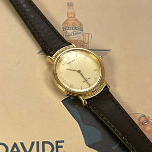 Seiko Exceline Ladies Watch in Gold with Beaded Bezel