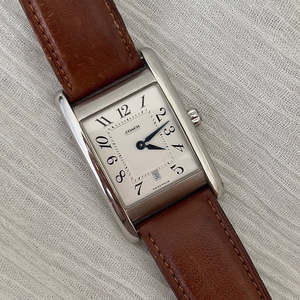 Tiny But Mighty: Coach Classic Rectangular Timepiece in Polished Steel with Leather Strap