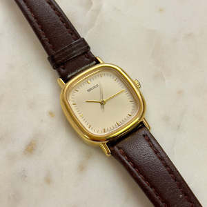 Birth Year Watches 1985: Seiko Gold Toned Cushion Case Woman's Watch