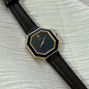 Seiko Rare Octagonal Women's Watch with Enamel Bezel