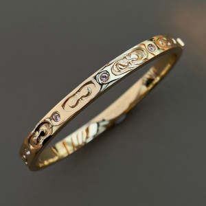 Jewellery Sparkly Things: Coach Gold Toned Hinged Bangle with in-laid Crystals