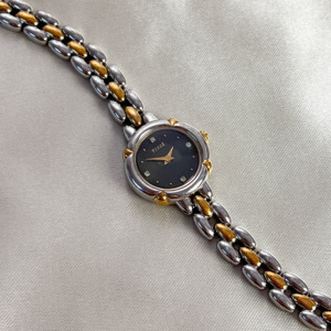 Birth Year Watches 1991: Seiko Tisse Two Tone Black Dial with Diamonds Women's Watch
