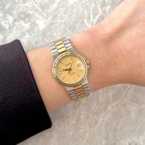 Tissot Seastar Two-Tone Watch with Gold Dial and Date