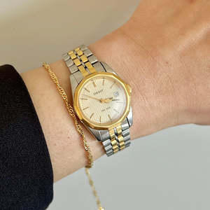 Tissot Pinstripe Dial Two Tone Women’s Watch