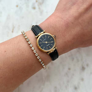 Tissot Saphir Women’s Watch in Gold Tone with Black Dial
