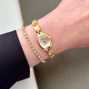 Latest Arrivals: Seiko Tisse Cocktail Gold Bracelet Watch with Domed Crystal and Matte Finish