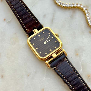 Longines Square Cushion With Espresso Ripple Dial