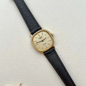 2025 Christmas 1 Hour Drop: Longines Gold Cushion Womens Watch With Textured Bezel