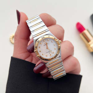 Omega Constellation Two Tone Women's Watch with Mother of Pearl Dial