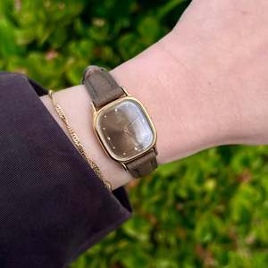Omega De Ville Gold Tone Smoked Dial Cushion Watch