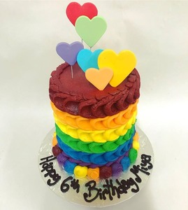 Products: Rainbow Petal Cake with Hearts on wire - The Girl on the Swing