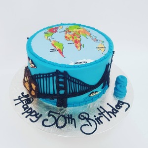 Products: World Travel Cake (with Edible Image) - The Girl on the Swing