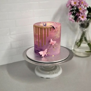 Products: Pink Purple and Gold Theme Butterfly Cake - The Girl on the Swing