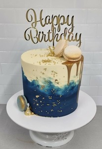 Products: Smooth Dark Blue & Cream with Gold Drip - The Girl on the Swing
