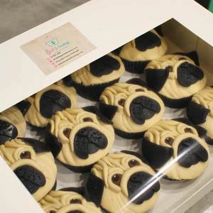 Pug Cupcakes - The Girl on the Swing